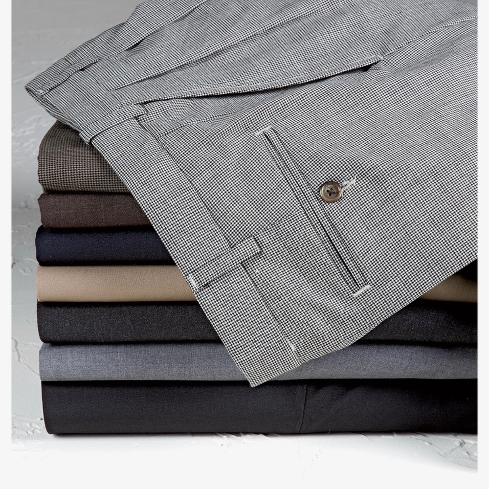 Westport 1989 Flat Front Houndstooth Wool Blend men Dress Pants size 44L